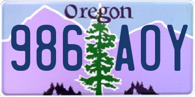 OR license plate 986AOY