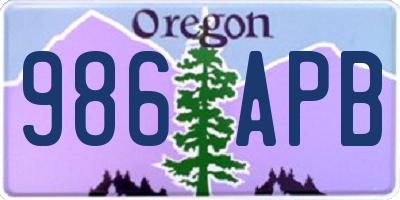 OR license plate 986APB