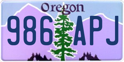 OR license plate 986APJ