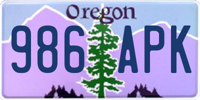 OR license plate 986APK