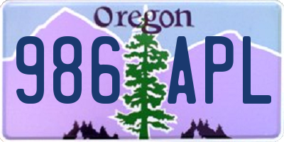 OR license plate 986APL
