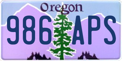 OR license plate 986APS