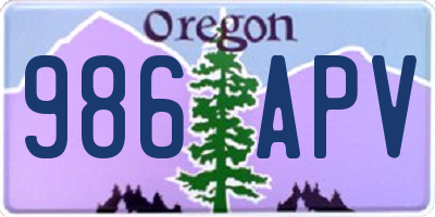 OR license plate 986APV