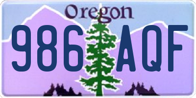 OR license plate 986AQF