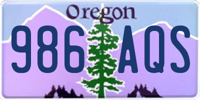 OR license plate 986AQS
