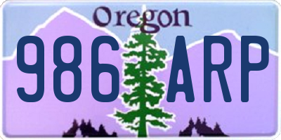 OR license plate 986ARP