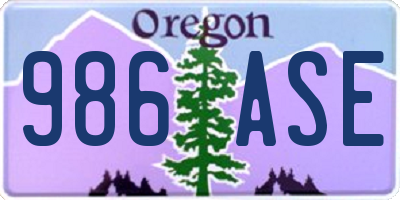 OR license plate 986ASE