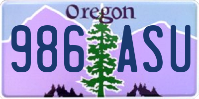 OR license plate 986ASU