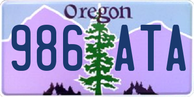 OR license plate 986ATA