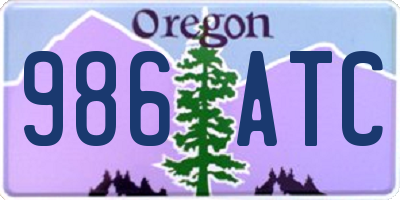 OR license plate 986ATC