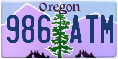 OR license plate 986ATM