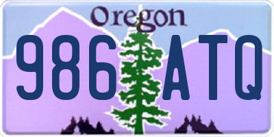 OR license plate 986ATQ