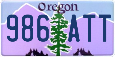 OR license plate 986ATT