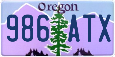 OR license plate 986ATX