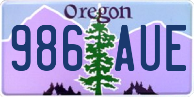 OR license plate 986AUE