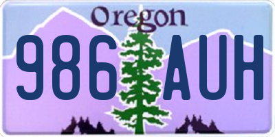 OR license plate 986AUH