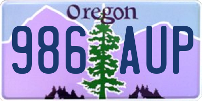OR license plate 986AUP