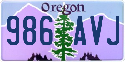 OR license plate 986AVJ