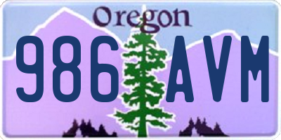 OR license plate 986AVM
