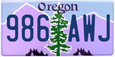 OR license plate 986AWJ