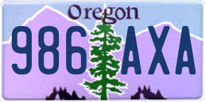OR license plate 986AXA