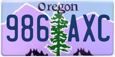 OR license plate 986AXC