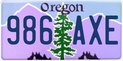 OR license plate 986AXE