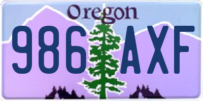 OR license plate 986AXF