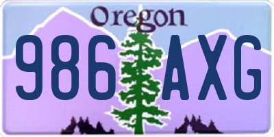 OR license plate 986AXG