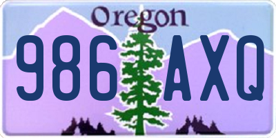 OR license plate 986AXQ