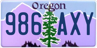 OR license plate 986AXY