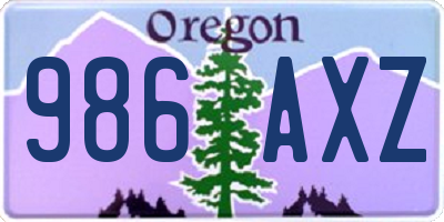 OR license plate 986AXZ