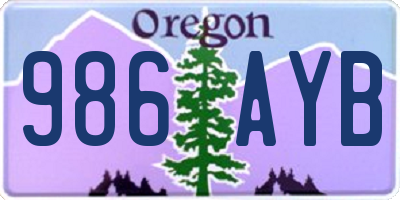 OR license plate 986AYB