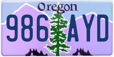 OR license plate 986AYD
