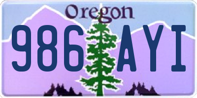 OR license plate 986AYI
