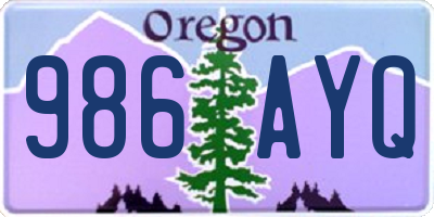 OR license plate 986AYQ