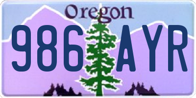 OR license plate 986AYR