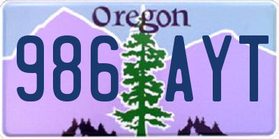 OR license plate 986AYT