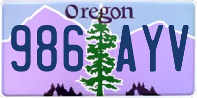 OR license plate 986AYV