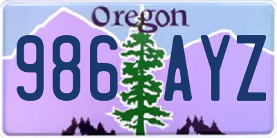 OR license plate 986AYZ