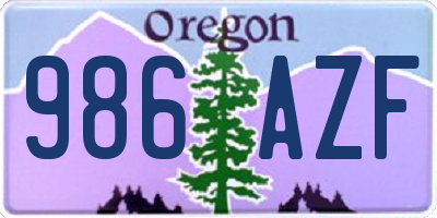 OR license plate 986AZF