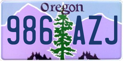 OR license plate 986AZJ