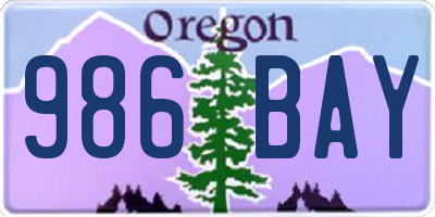 OR license plate 986BAY