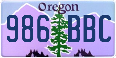 OR license plate 986BBC