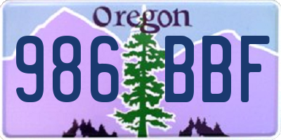 OR license plate 986BBF