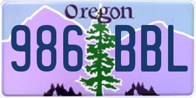 OR license plate 986BBL