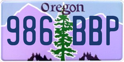 OR license plate 986BBP