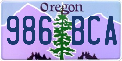 OR license plate 986BCA