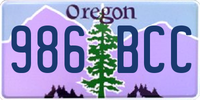 OR license plate 986BCC