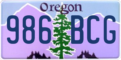 OR license plate 986BCG